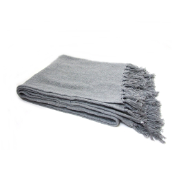 Pled Narzuta Obrus BOHO z frędzlami 160cm x 130cm Szary